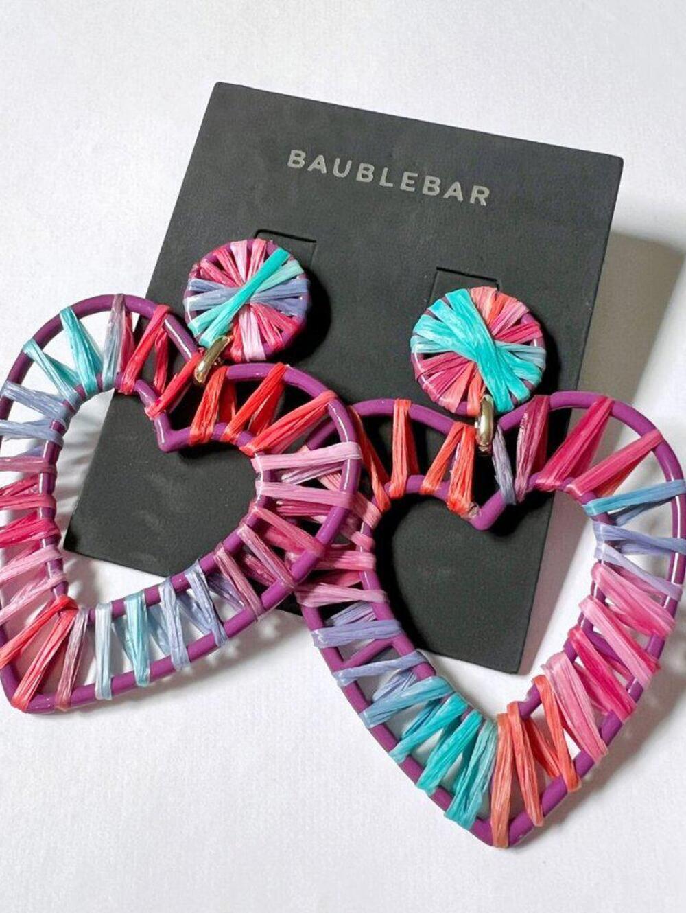 BaubleBar Raffia Heart Earrings